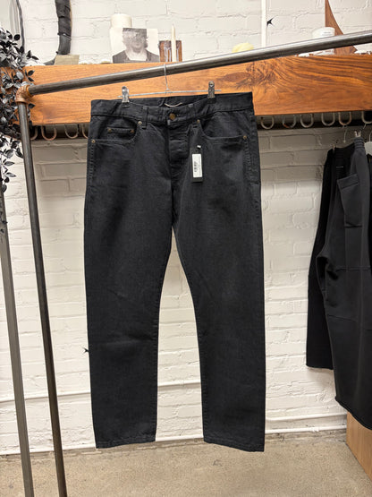 2021 Saint Laurent ‘D27’ Black Straight Cut Denim