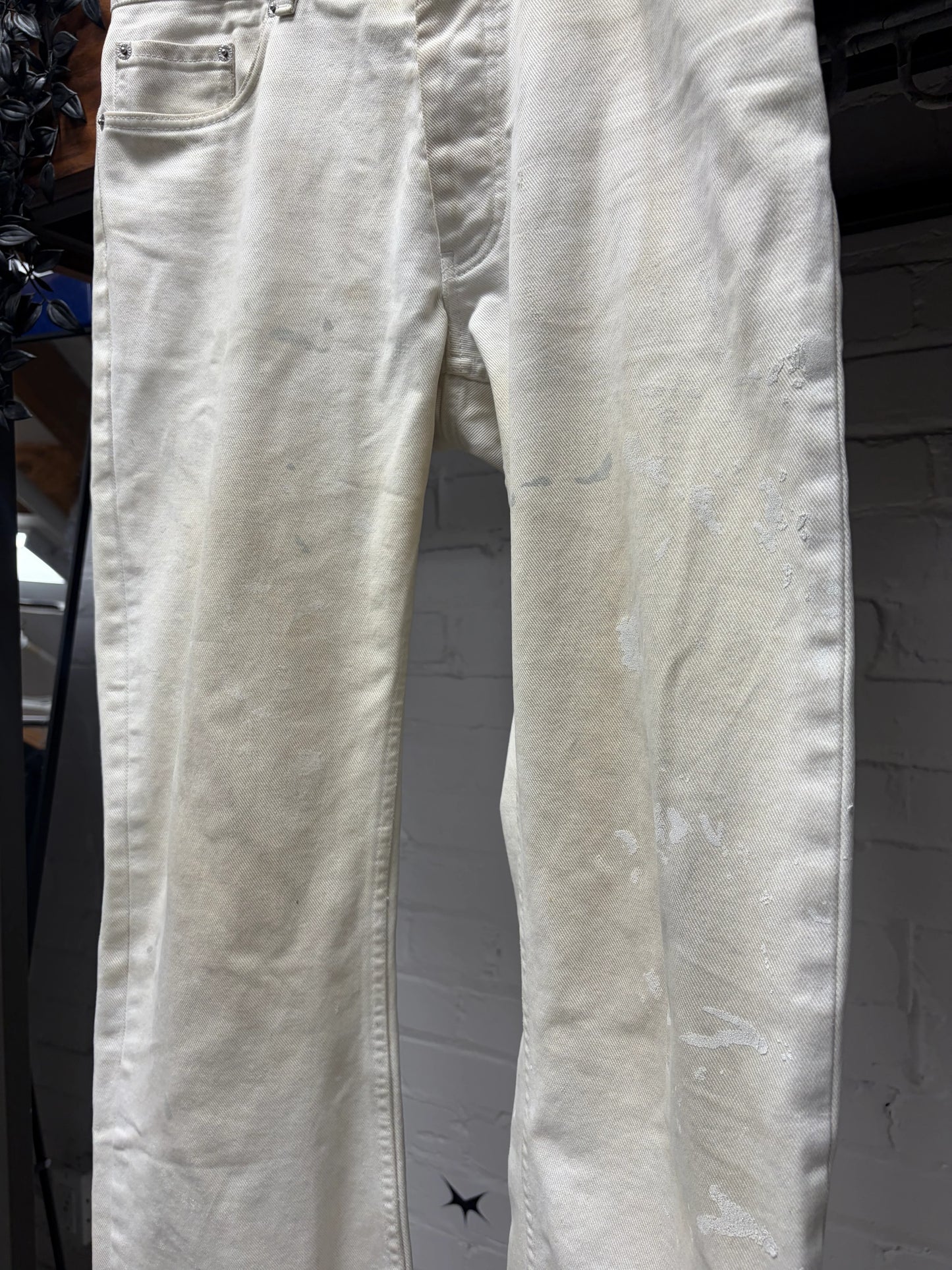 Vintage Helmut Lang ‘Painter’ White Bootcut Denim