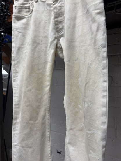Vintage Helmut Lang ‘Painter’ White Bootcut Denim
