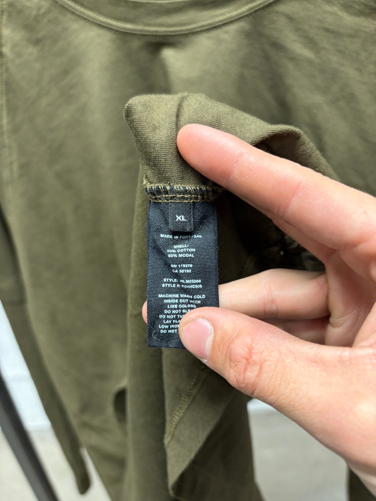 Helmut Lang Double Layered Military Green Long Sleeve Shirt