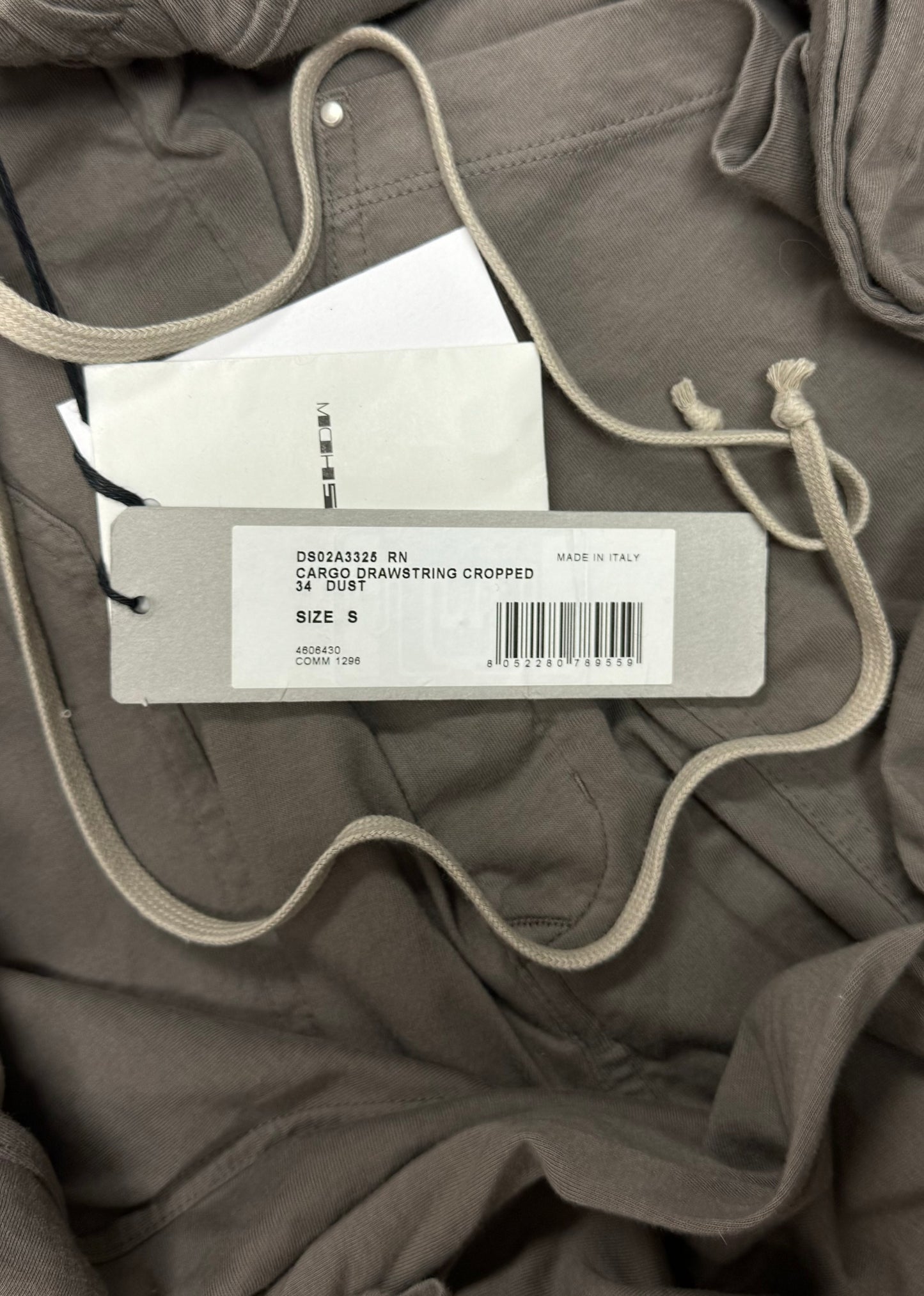 Rick Owens ‘Dust’ Brown Cargo Drawstring 3/4 Length Shorts