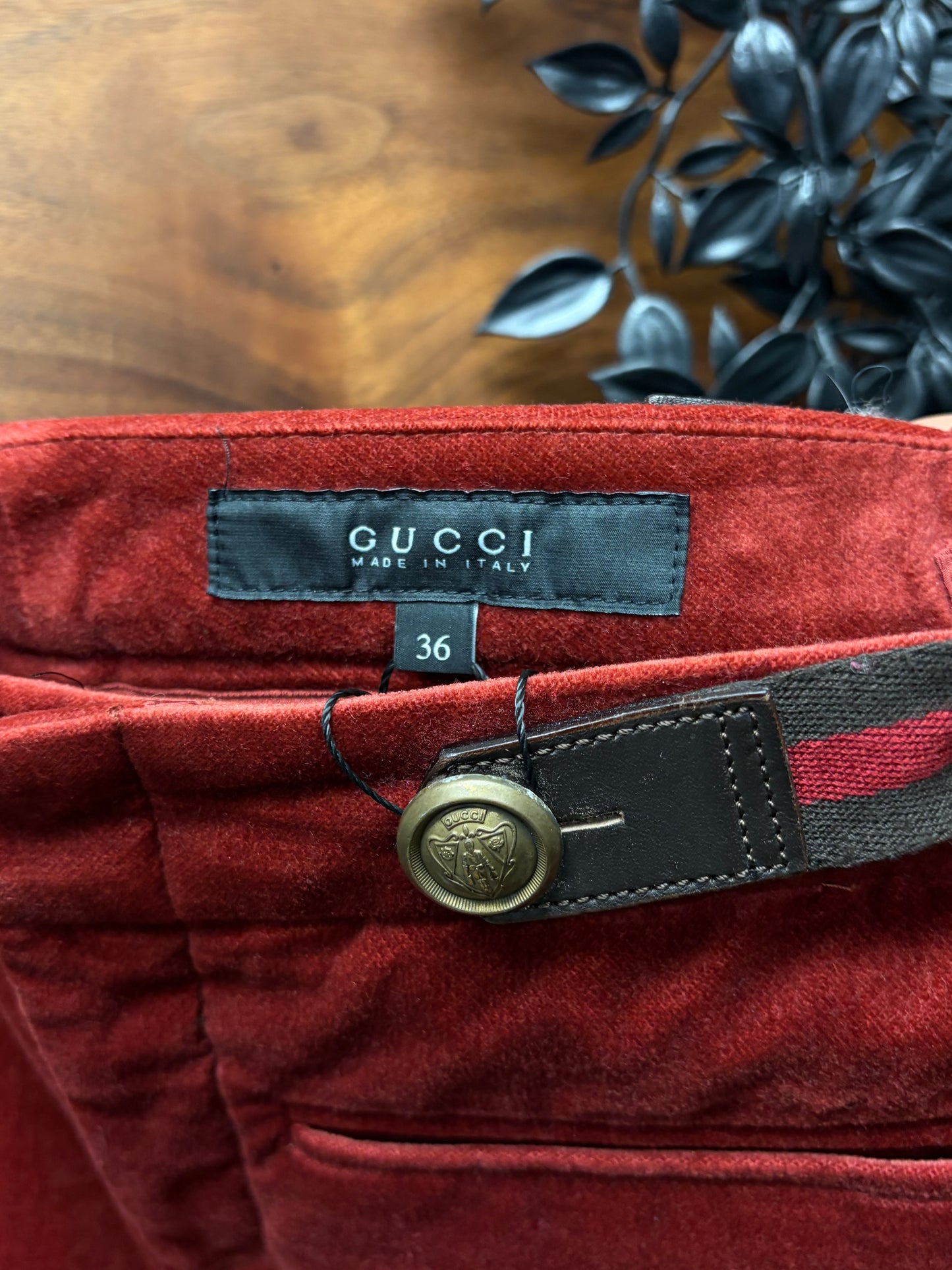 AW2008 Gucci by Frida Giannini Low Rise Velvet Flared Leg Pants