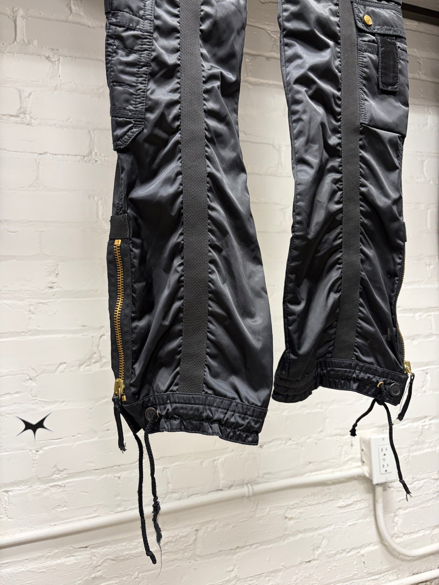 AW2003 Jean Paul Gaultier ‘Parachute’ Black Bondage Cargo Pants