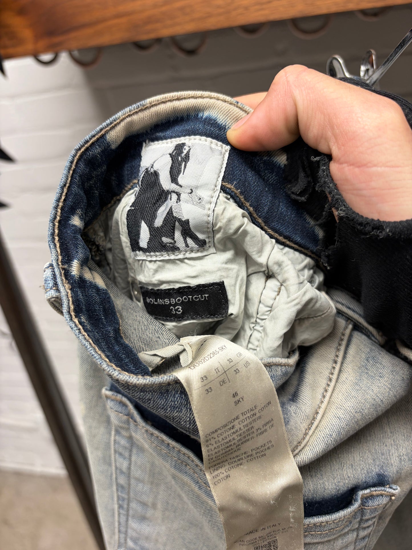 Rick Owens DRKSHDW ‘Sky Grey’ Bolans Flared Cut Denim