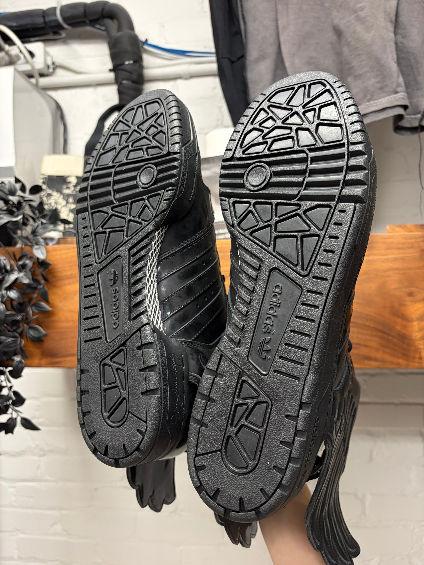 Jeremy Scott x Adidas ‘Wings 2.0’ Black Patent Leather High Top Sneakers