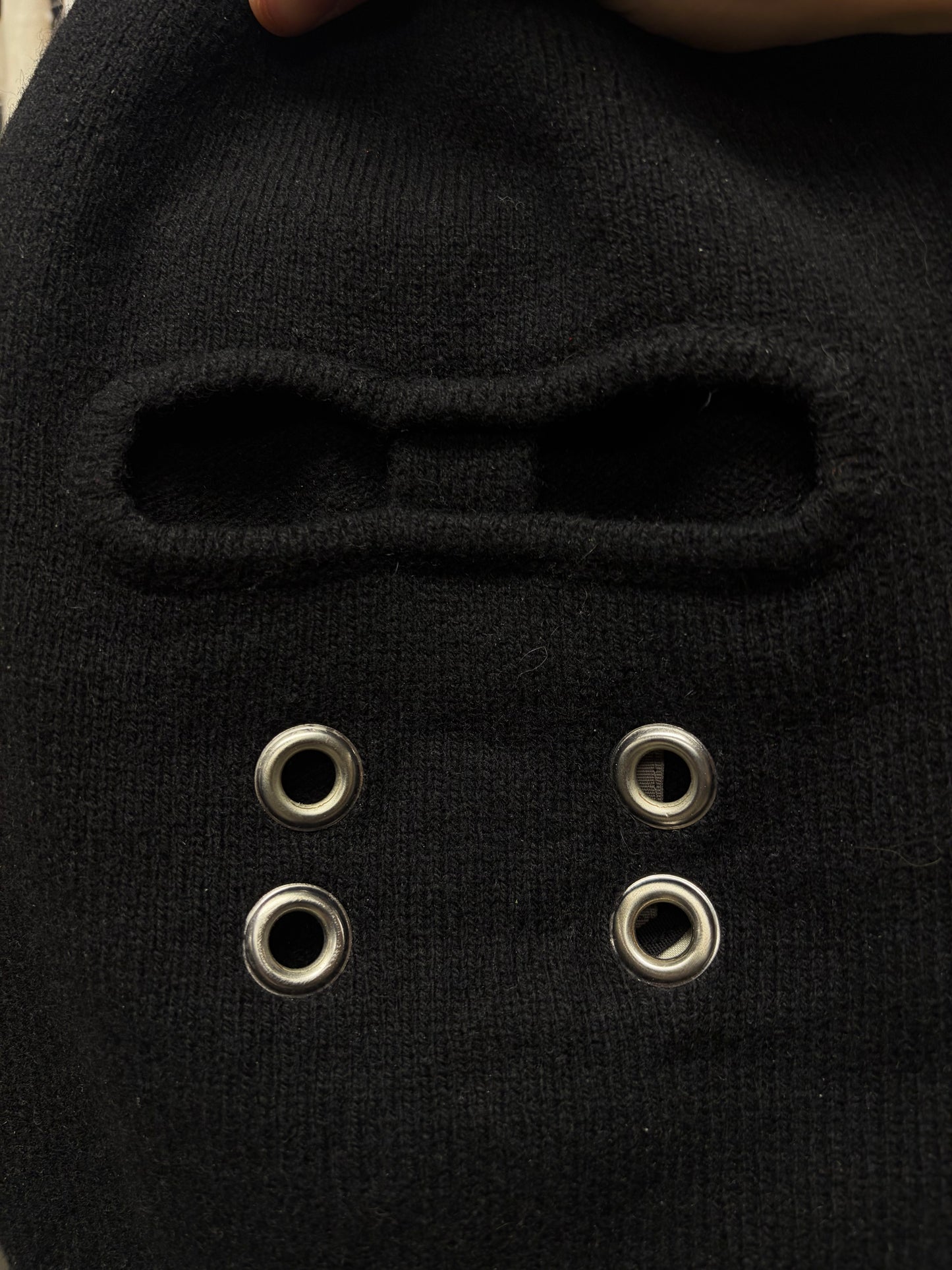 AW2022 Rick Owens ‘Strobe’ Black ‘Gimp’ Cashmere Balaclava