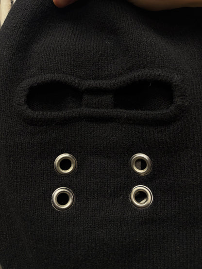 AW2022 Rick Owens ‘Strobe’ Black ‘Gimp’ Cashmere Balaclava