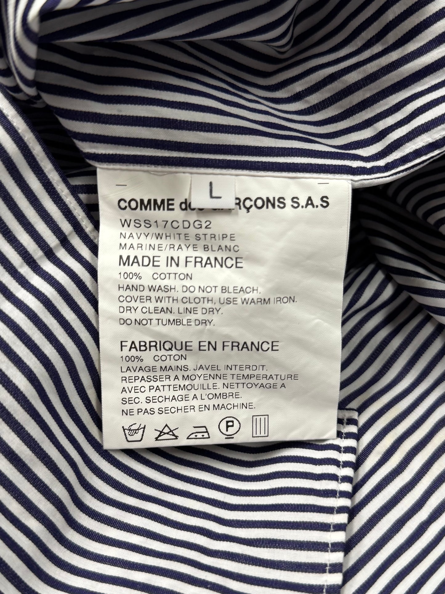 SS2017 Vetements x Comme Des Garçons Shirt Striped Button Up