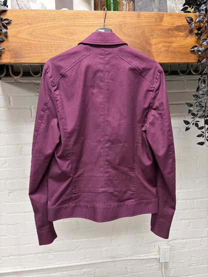 Dirk Bikkembergs Purple Utilitarian Denim Trucker Jacket