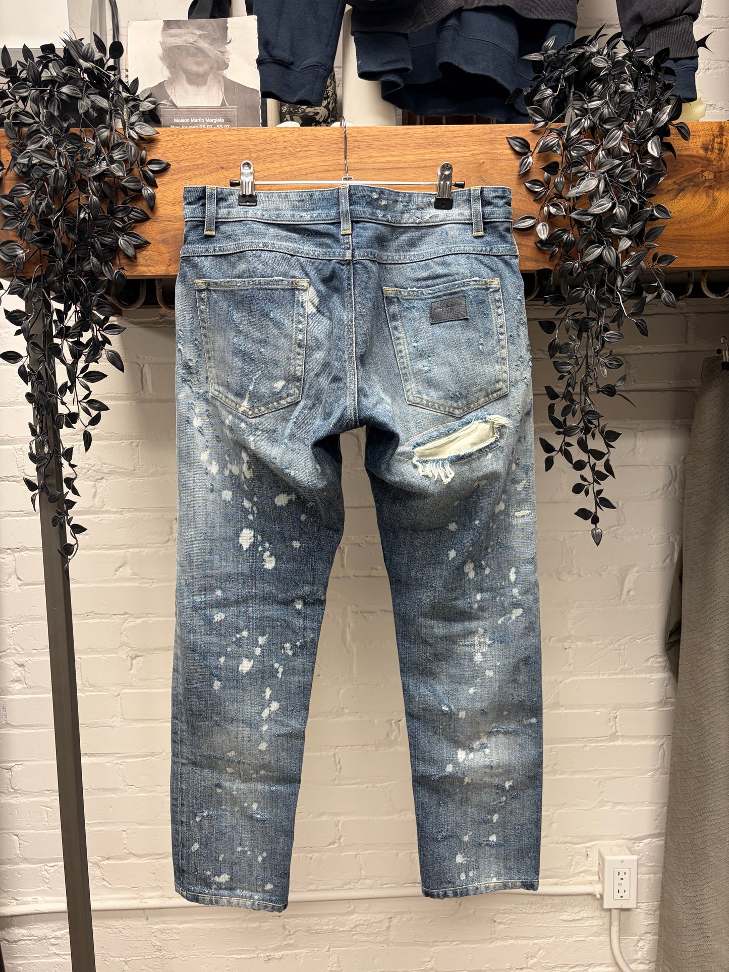 Dolce & Gabbana Heavily Distressed Blue Bootcut Denim