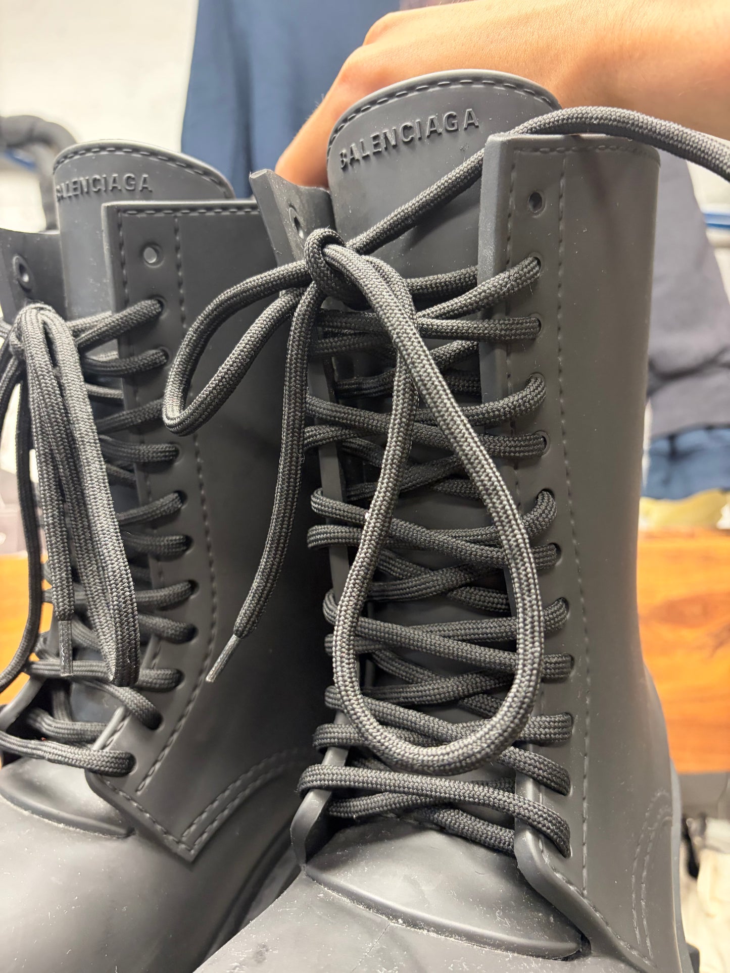 Balenciaga ‘Steroid’ Lace-Up Black Oversized Combat Boots