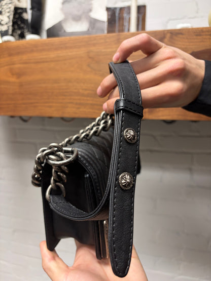 2013 Chanel ‘Paris Dallas’ Black Quilted Leather ‘Boy Bag’ Purse