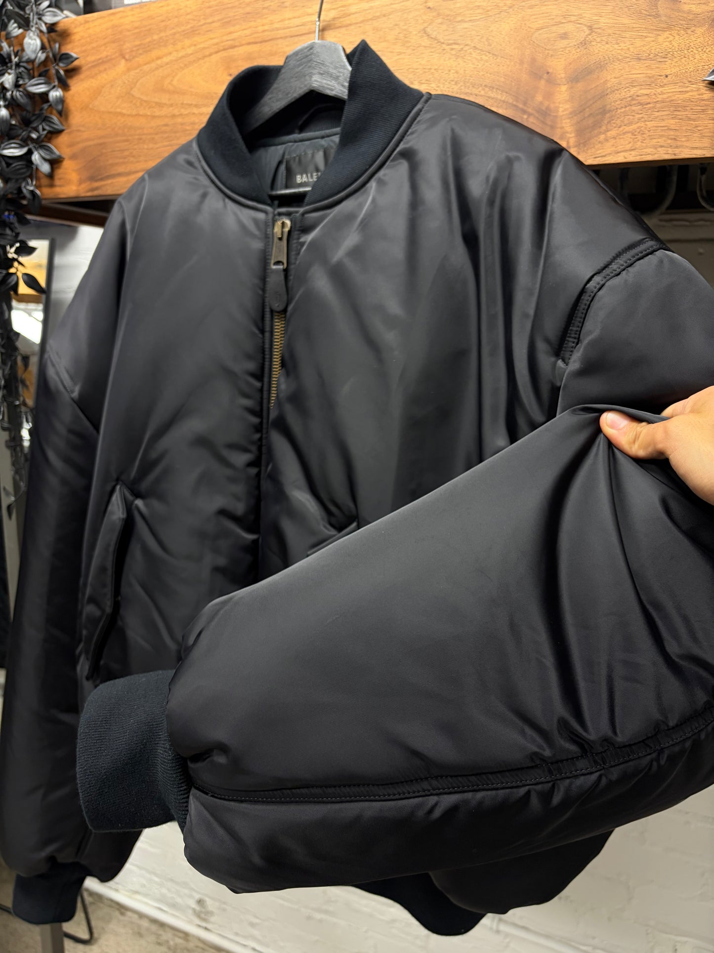 SS2023 Balenciaga Runway ‘Mudshow’ Padded Black Bomber Jacket