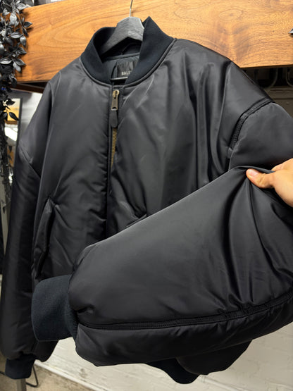 SS2023 Balenciaga Runway ‘Mudshow’ Padded Black Bomber Jacket
