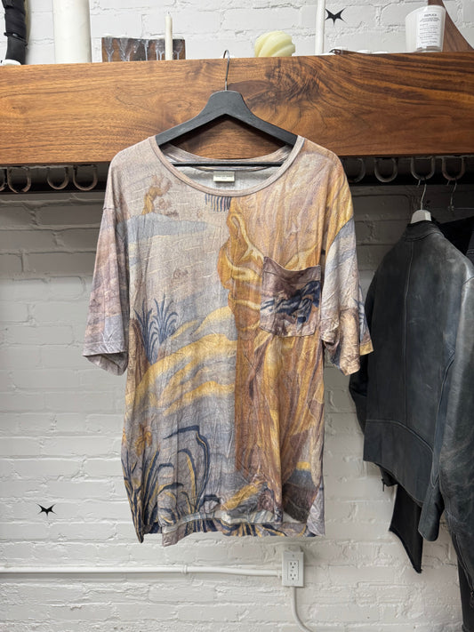 Dries Van Noten Sheer Cotton ‘Portrait Artwork’ T-Shirt