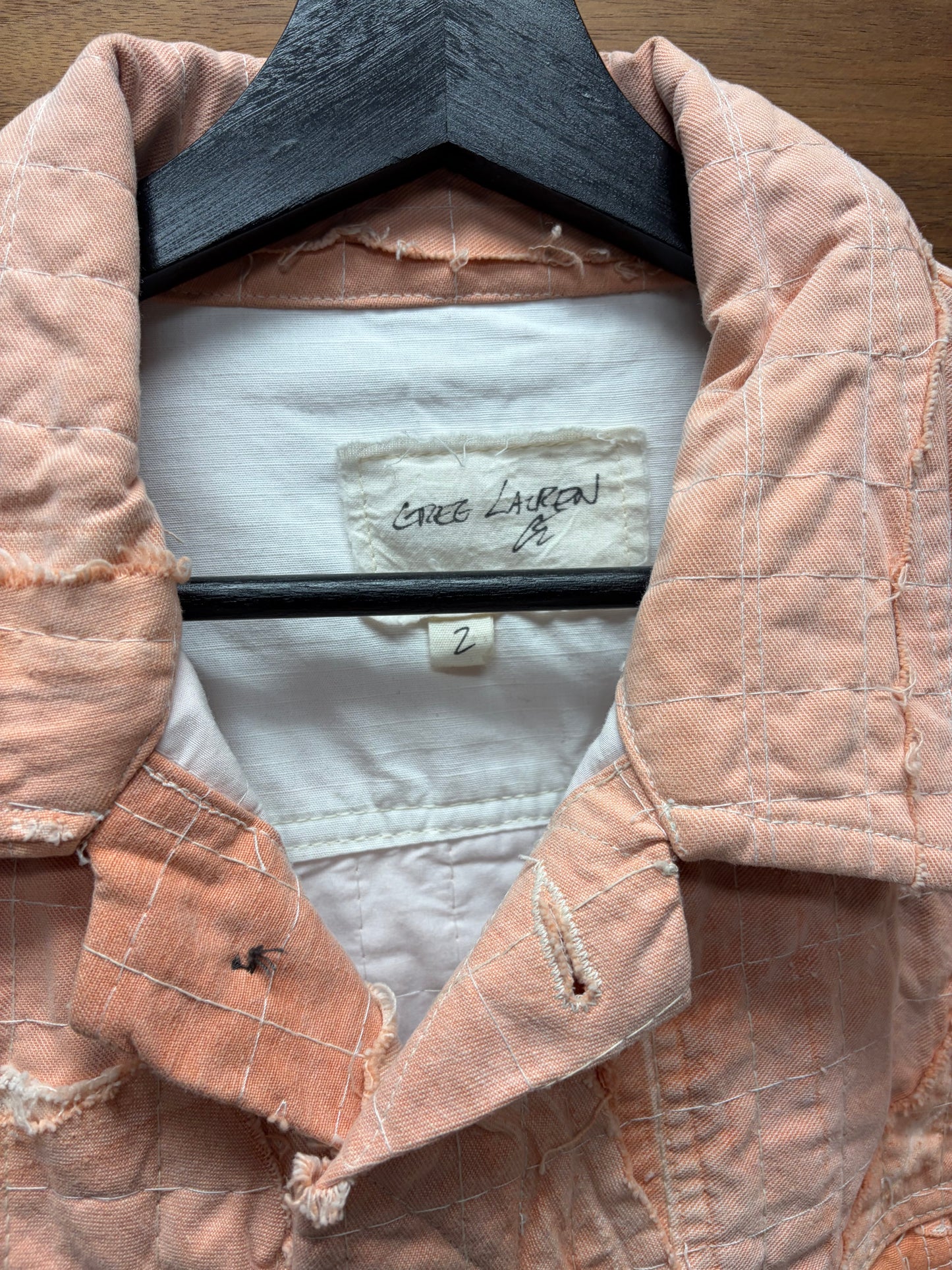 Greg Lauren Pink Denim Reconstructed Denim Jacket