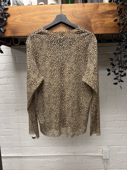 Needles Leopard Pattern Sheet Lightweight Cardigan