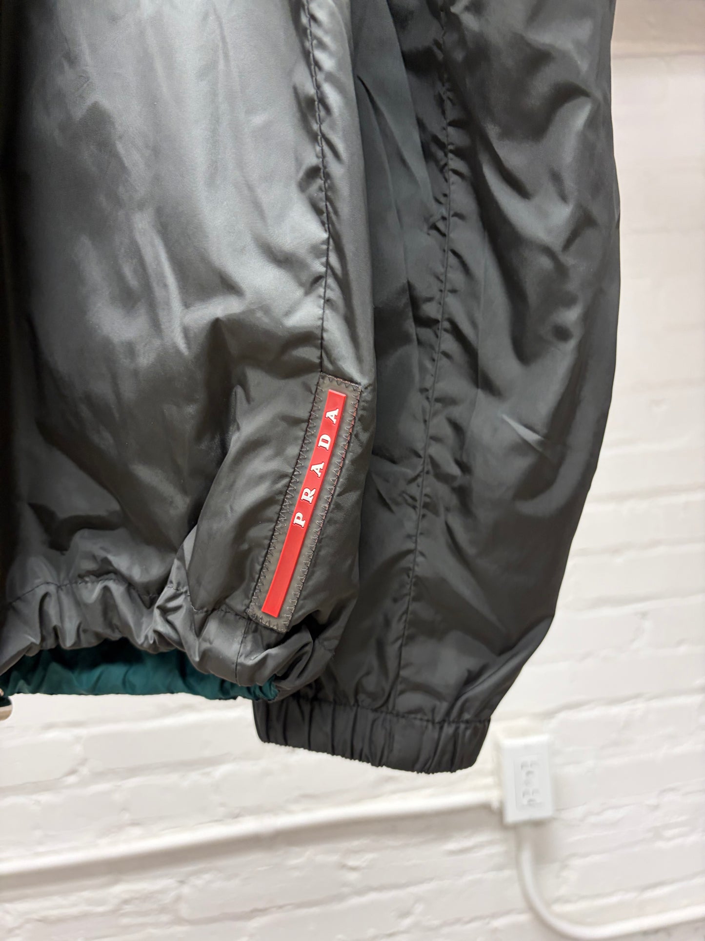 2000s Prada Reversible Grey/Blue Nylon Shell Track Jacket