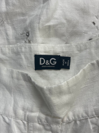 Dolce & Gabbana White Embroidered Floral Maxi Skirt