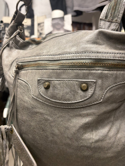 Balenciaga Taupe Brown Leather ‘Hobo’ Shoulder Bag