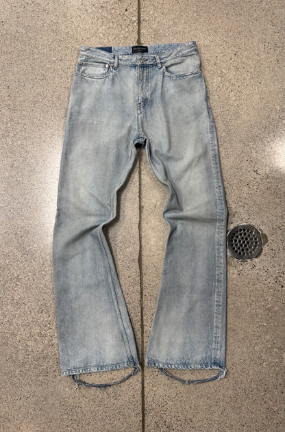 2023 Balenciaga ‘Lost Tapes’ Light Wash Blue Flared Denim