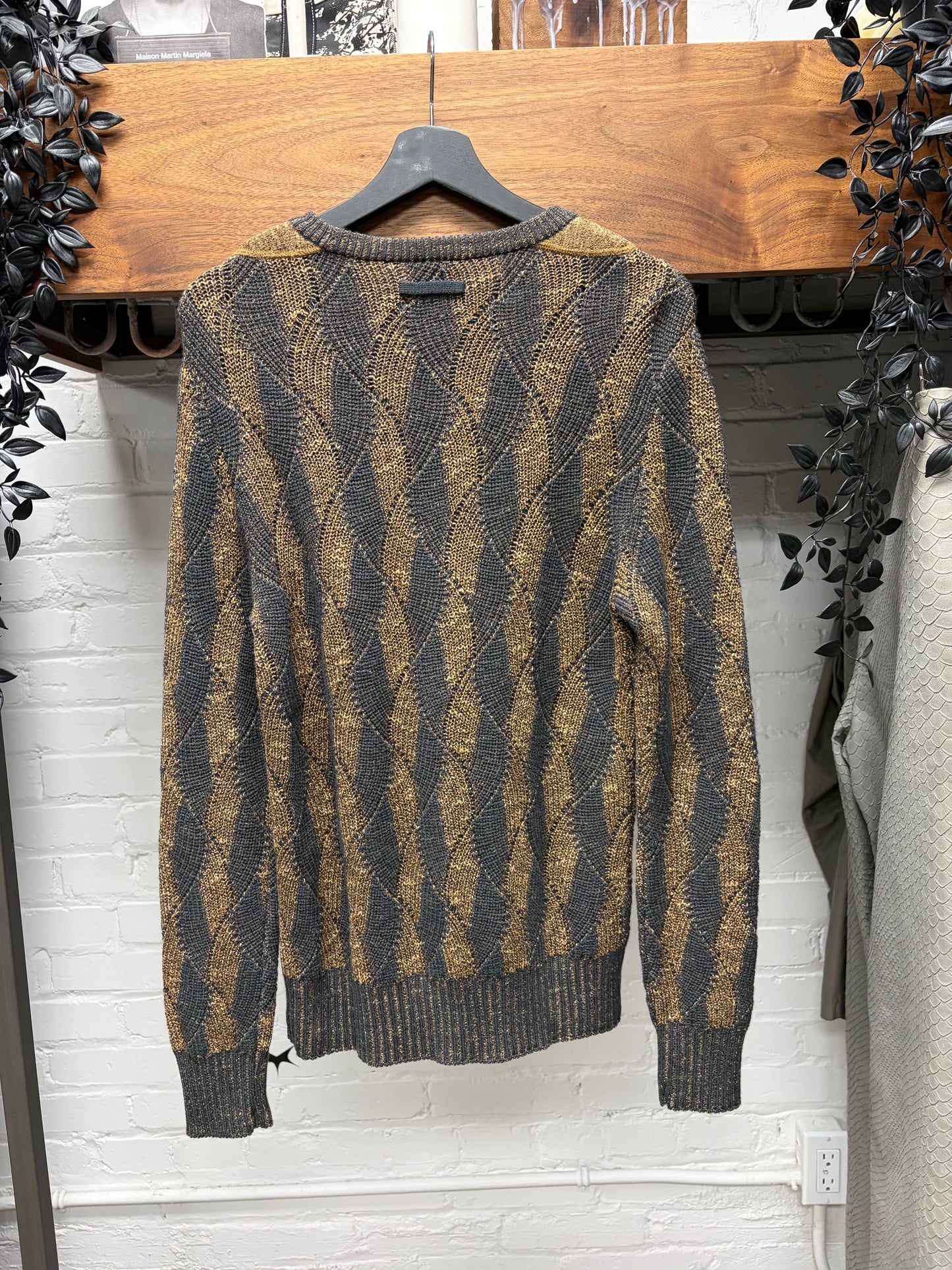 Vintage Jean Paul Gaultier Tonal ‘Diamond Patterned’ Brown Knit Sweater