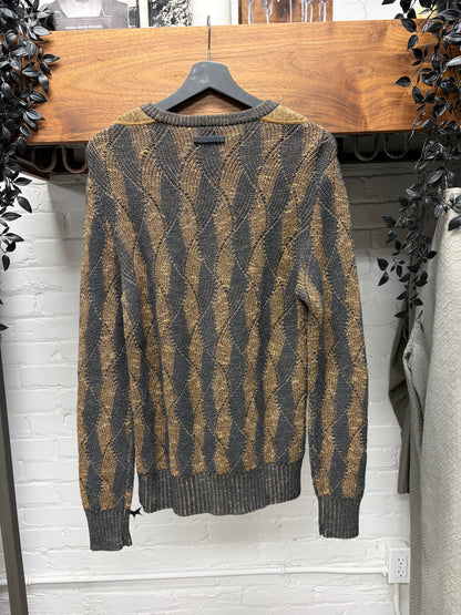 Vintage Jean Paul Gaultier Tonal ‘Diamond Patterned’ Brown Knit Sweater