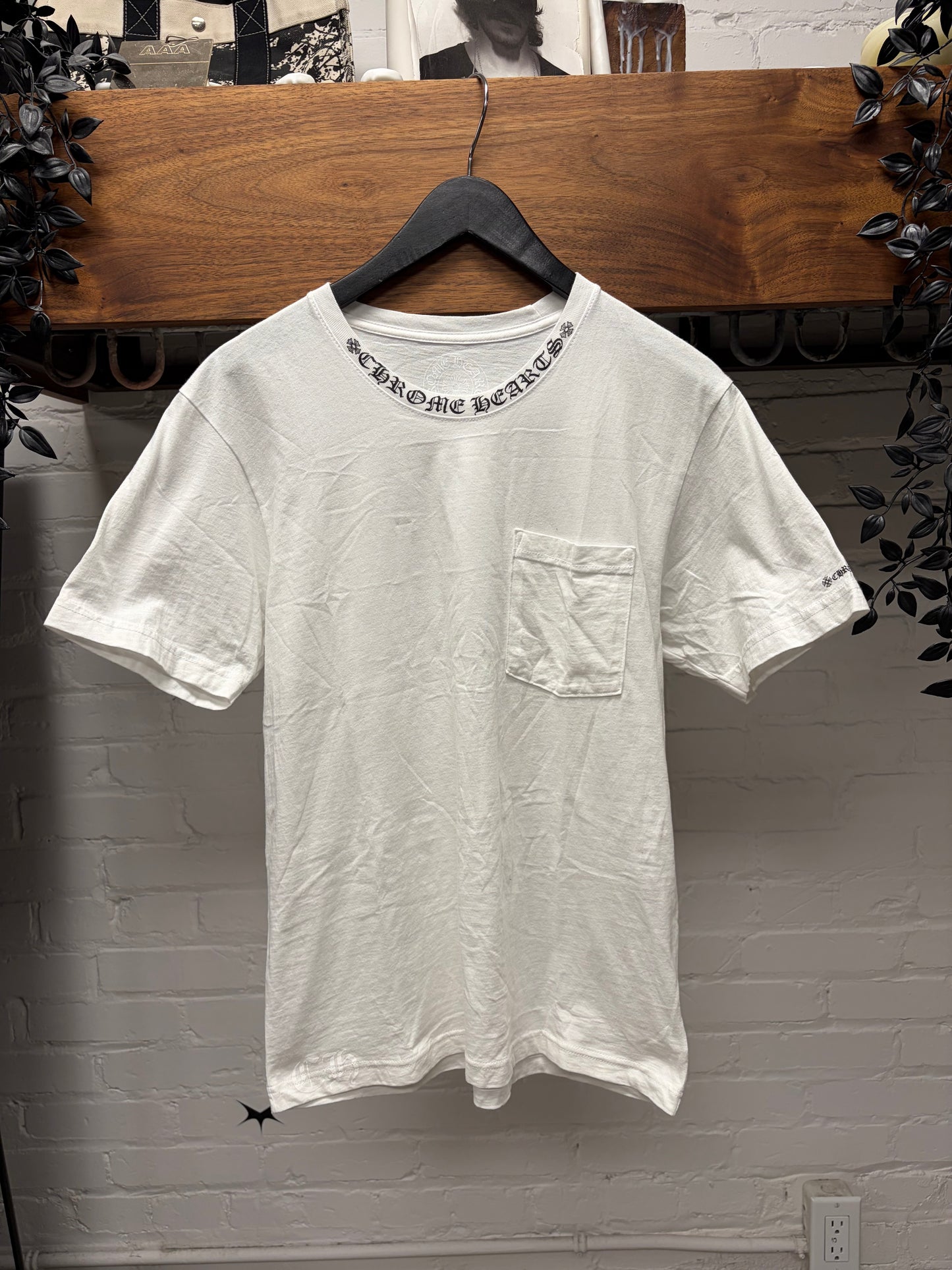 Chrome Hearts ‘Scroll Neck Logo’ White T-Shirt