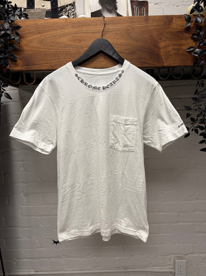 Chrome Hearts ‘Scroll Neck Logo’ White T-Shirt
