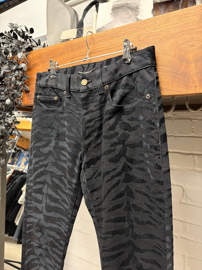 2019 Saint Laurent ‘Zebra’ D02 Black Skinny Jeans