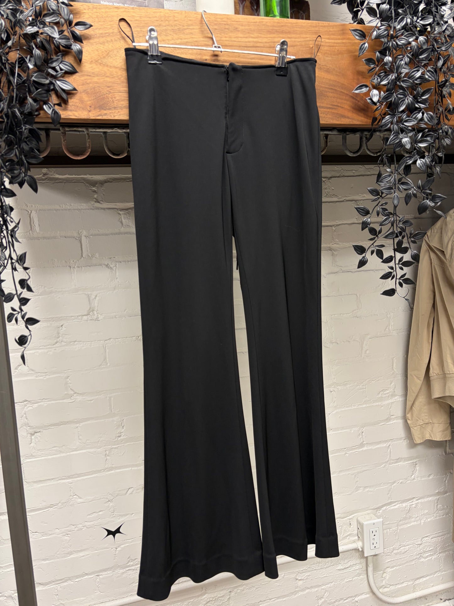 Vintage Jean Paul Gaultier Black ‘Lace Back’ Skinny Flared Leg Trousers