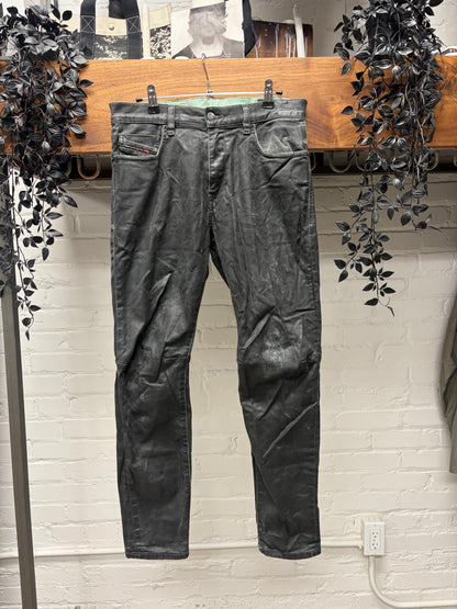 Diesel ‘D-Struct’ Waxed Black Skinny Jeans