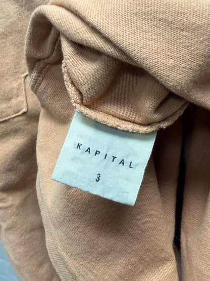 Kapital ‘Puzzle’ Sun Faded Orange Short Sleeve Cotton T-Shirt