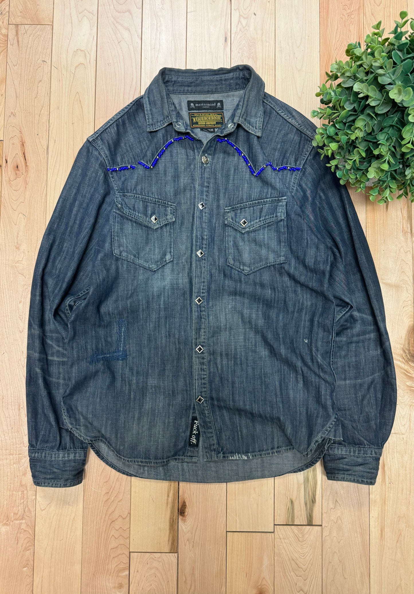 Neighborhood x Mastermind ‘Beaded’ Western Denim Shirt