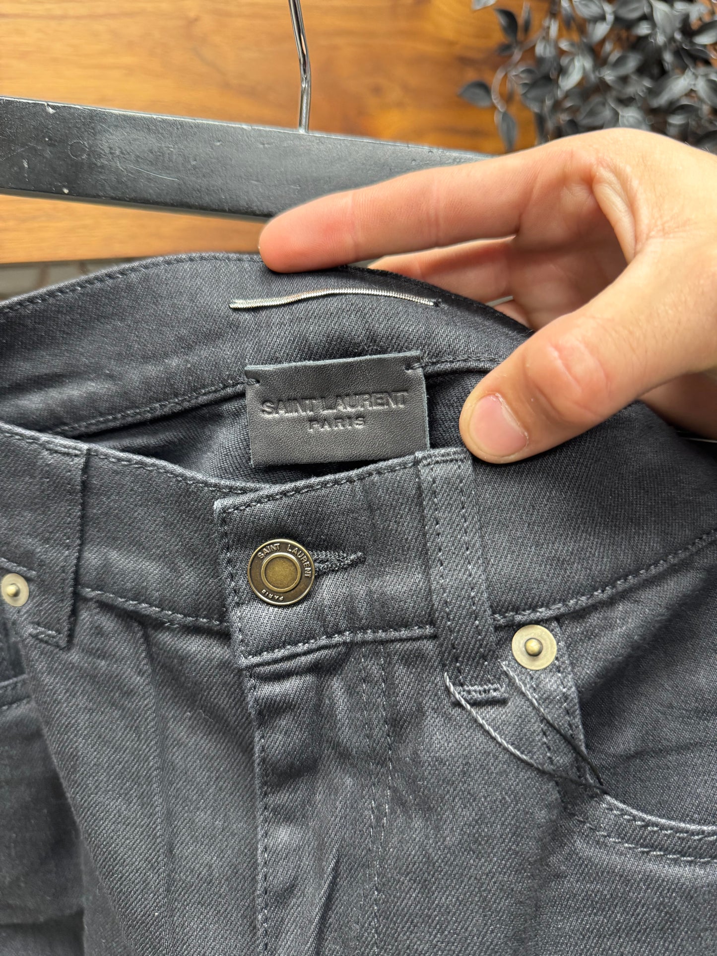 2017 Saint Laurent Black Distressed ‘D02’ Skinny Jeans