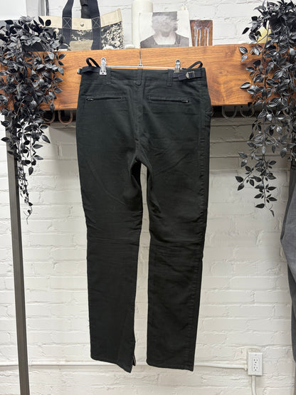 Helmut Lang Black Wool ‘Biker’ Black Slim Cut Trousers