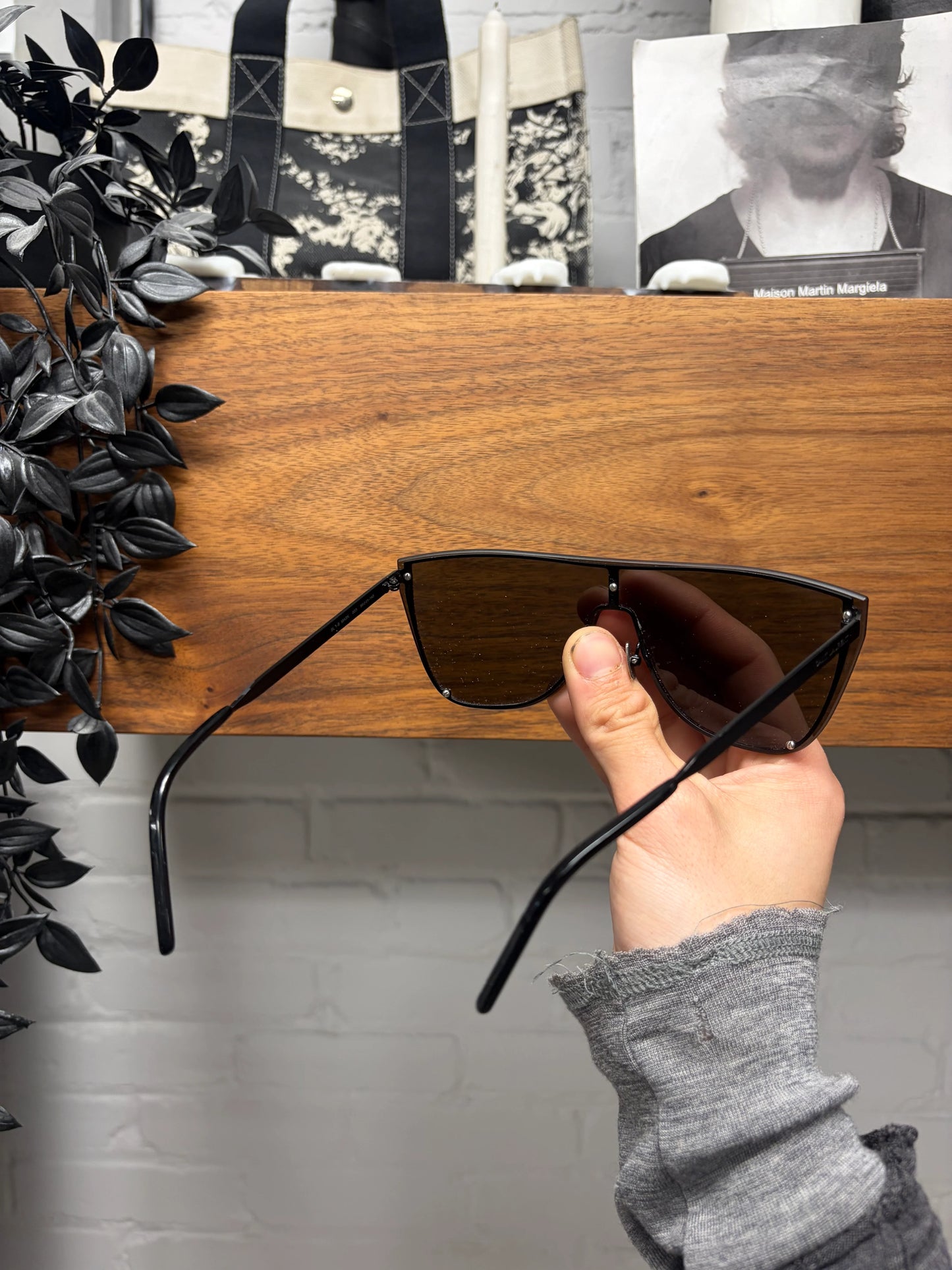 Saint Laurent SL-1B Black Tinted Mask Sunglasses