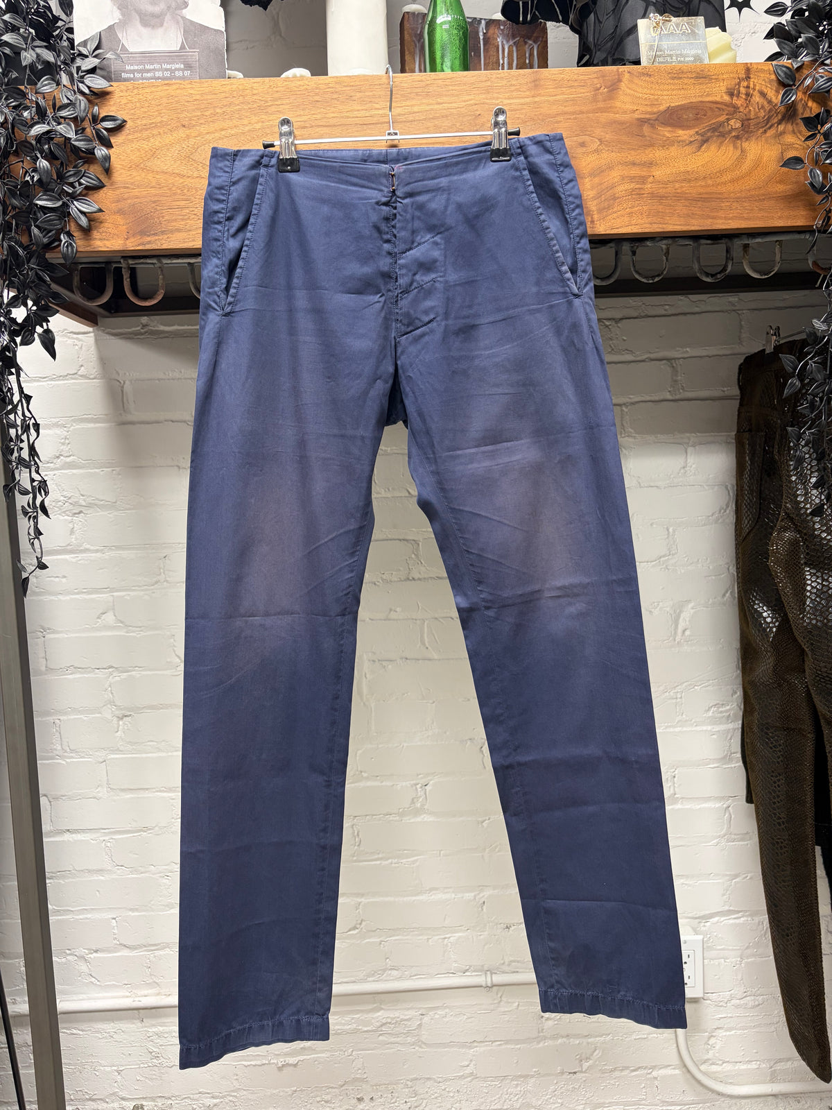 Maison Margiela Sun-Faded Workwear Blue Straight Leg Pants