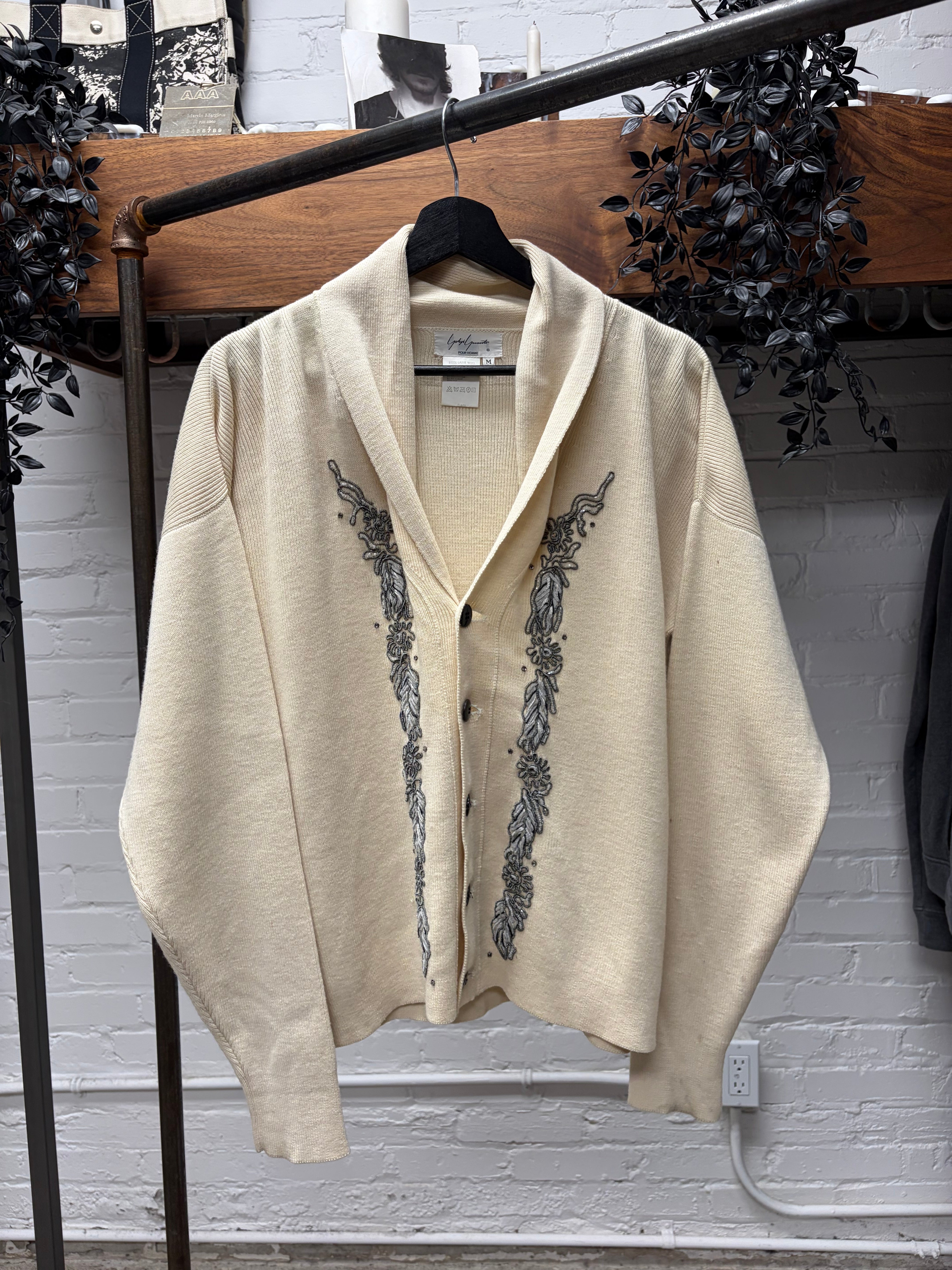 Yohji Yamamoto POUR HOMME 希少カーディガン Yohji Yamamoto Pour Homme 'Crest Adorned' Cardigan – Alex Maxamenko