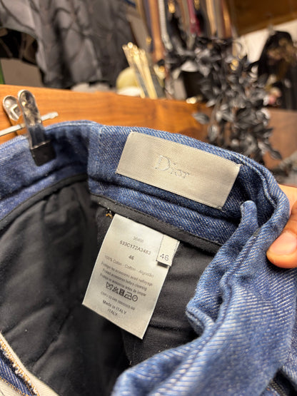 Dior Homme Blue Washed Denim with Side Button Cinches