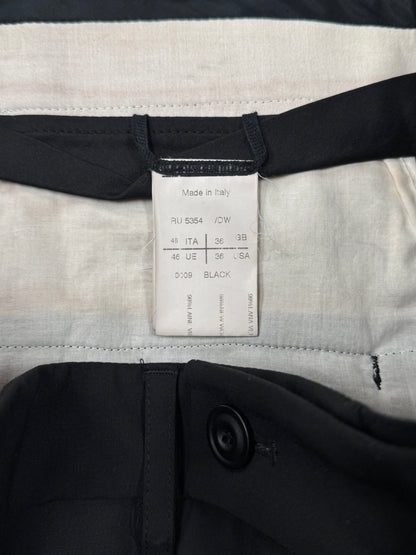 Rick Owens Mainline Pleated Black Pod Trouser Shorts