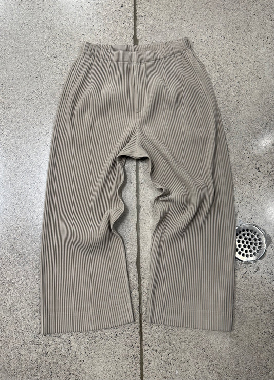 Issey Miyake ‘Homme Plisse’ Wide Leg Tan Brown Pleated Trousers
