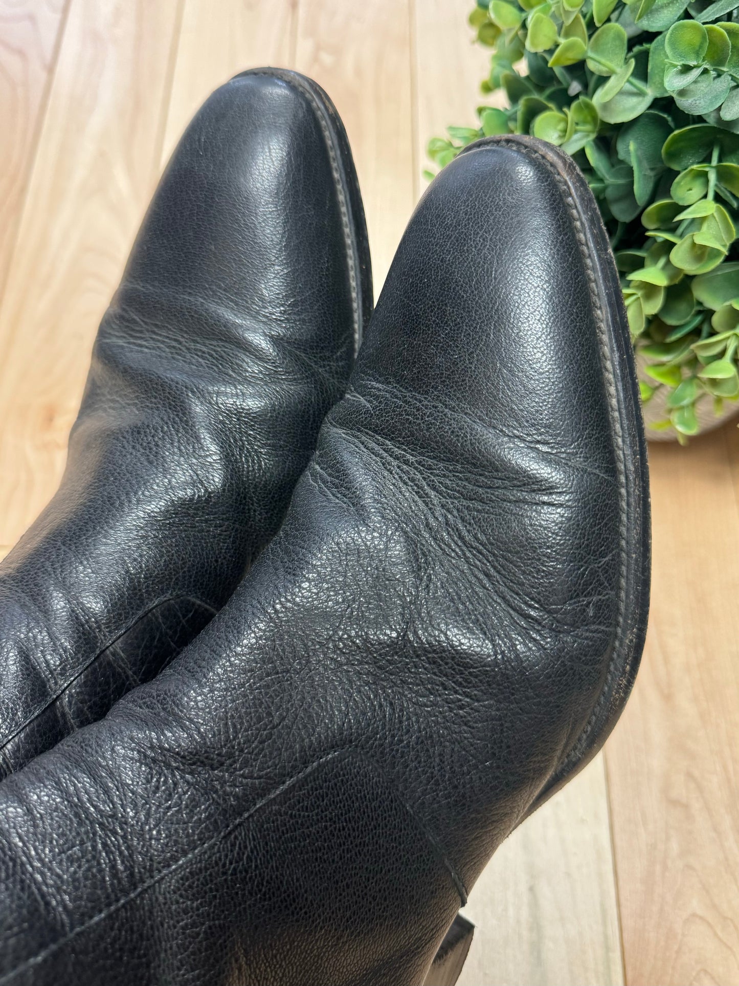 Saint Laurent ‘Wyatt’ Black Leather Boots