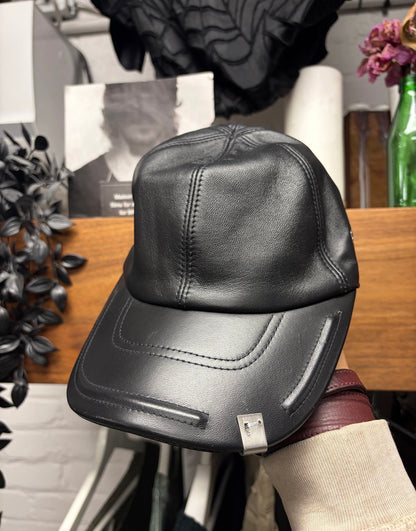 1017 Alyx 9SM ‘Lightercap’ Black Leather Baseball Cap