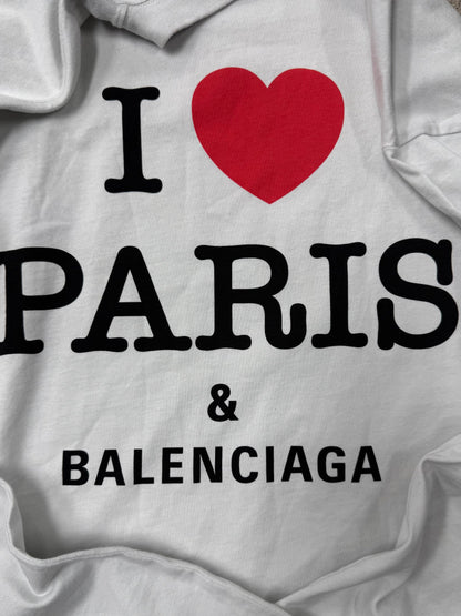 Balenciaga ‘I ❤️ Paris’ Oversized White T-Shirt