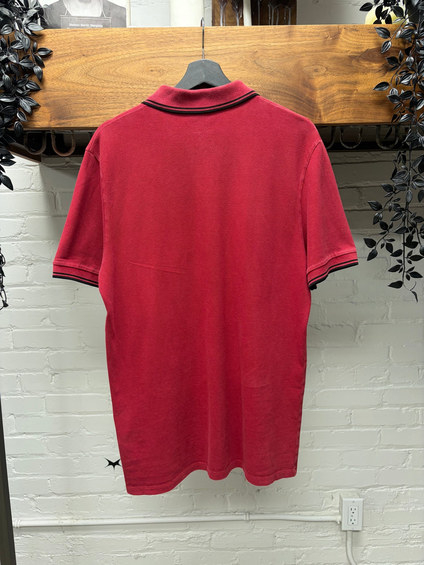 Prada Sport Logo Red/Black Striped Cotton Polo