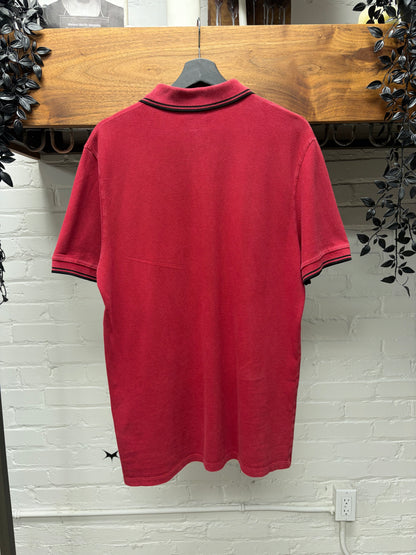 Prada Sport Logo Red/Black Striped Cotton Polo