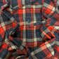 2017 Balenciaga Red/Blue Hooded Plaid Flannel