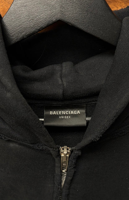 AW2023 Balenciaga ‘Heavy Metal’ Mud/Thrash Distressed Zip Up Hoodie