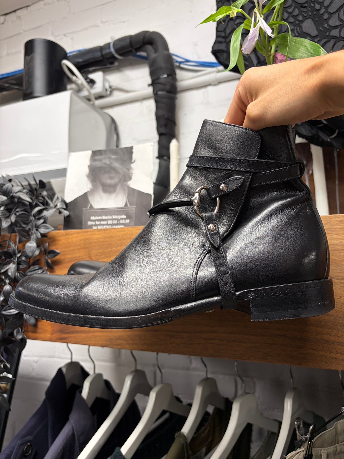 Gucci ‘Horsebit’ Black Leather Side Zip Ankle Boots